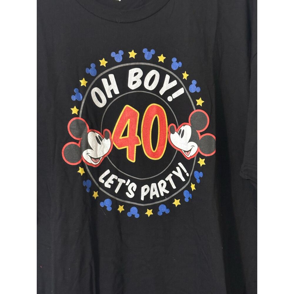 Disney 40th Birthday Oh Boy‎ Men's T-shirt Black XL